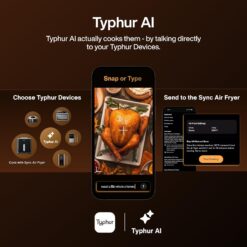 Typhur Sync 8QT AI Smart Air Fryer with Built-in Wireless Meat Thermometer, 9-in-1 XL Non Toxic Ceramic Airfryer