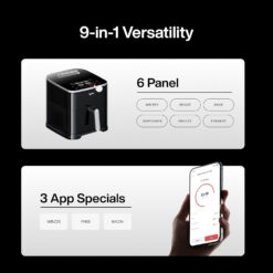 Typhur Sync 8QT AI Smart Air Fryer with Built-in Wireless Meat Thermometer, 9-in-1 XL Non Toxic Ceramic Airfryer