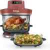 Ninja Crispi Pro 6-in-1 Glass Air Fryer, 450°F, Nontoxic, 6qt & 2.5qt Containers & Lids, Amber, AS101OR