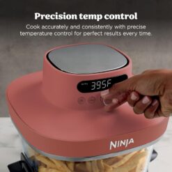 Ninja Crispi Pro 6-in-1 Glass Air Fryer, 450°F, Nontoxic, 6qt & 2.5qt Containers & Lids, Amber, AS101OR
