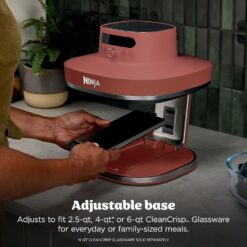 Ninja Crispi Pro 6-in-1 Glass Air Fryer, 450°F, Nontoxic, 6qt & 2.5qt Containers & Lids, Amber, AS101OR