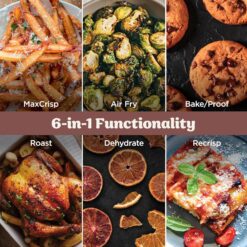 Ninja Crispi Pro 6-in-1 Glass Air Fryer, 450°F, Nontoxic, 6qt & 2.5qt Containers & Lids, Amber, AS101OR