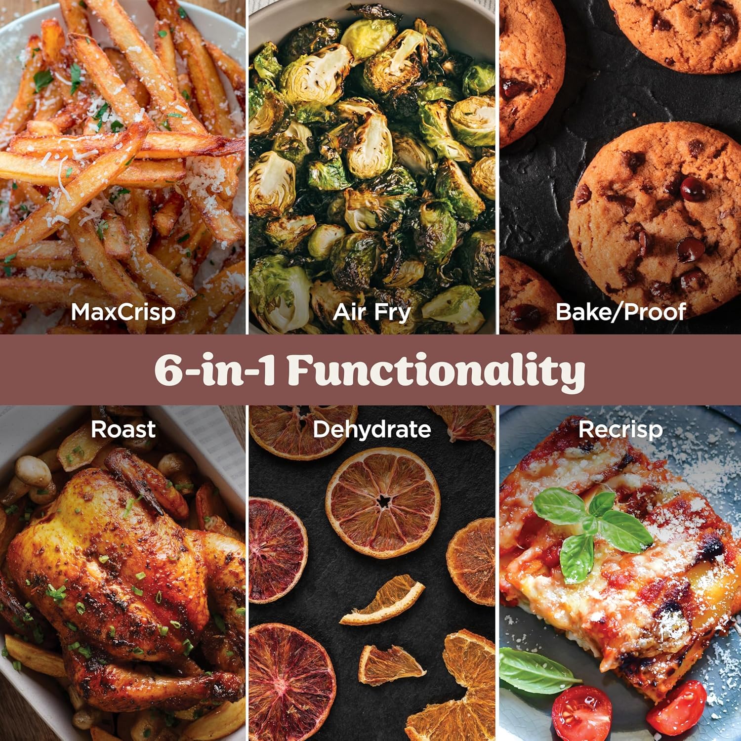 Ninja Crispi Pro 6-in-1 Glass Air Fryer, 450°F, Nontoxic, 6qt & 2.5qt Containers & Lids, Amber, AS101OR