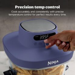 Ninja Crispi Pro 6-in-1 Glass Air Fryer, 450°F, Nontoxic, 6qt & 2.5qt Containers & Lids, Amethyst, AS101PU1