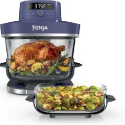 Ninja Crispi Pro 6-in-1 Glass Air Fryer, 450°F, Nontoxic, 6qt & 2.5qt Containers & Lids, Amethyst, AS101PU1