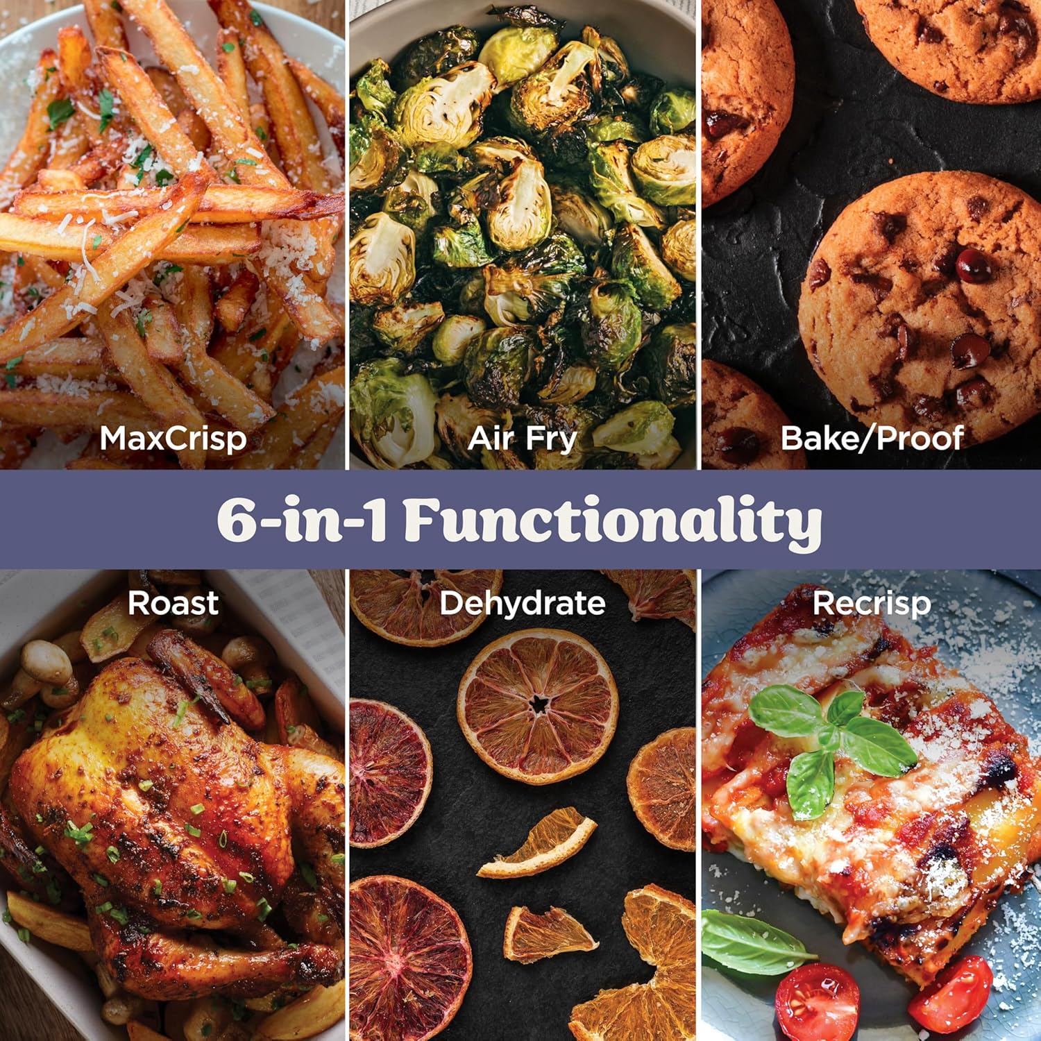 Ninja Crispi Pro 6-in-1 Glass Air Fryer, 450°F, Nontoxic, 6qt & 2.5qt Containers & Lids, Amethyst, AS101PU1