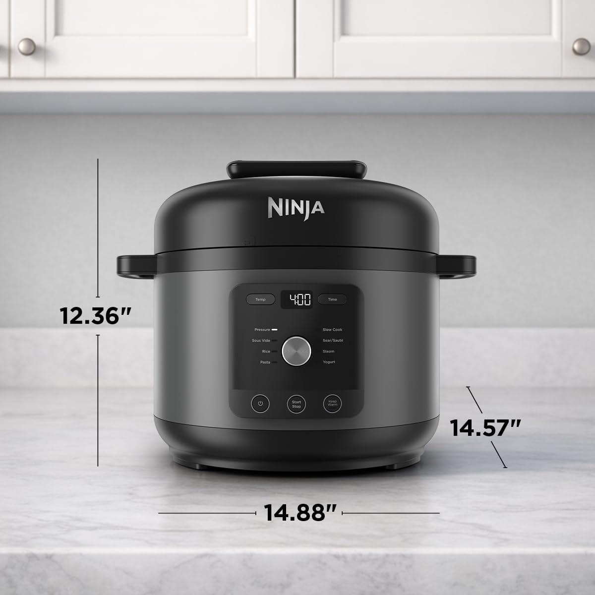 Ninja HyperHeat 9-in-1 6.5-qt Pressure Cooker, Powerful 1200-Watt, Grey, PC201GY