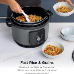 Ninja HyperHeat 9-in-1 6.5-qt Pressure Cooker, Powerful 1200-Watt, Grey, PC201GY