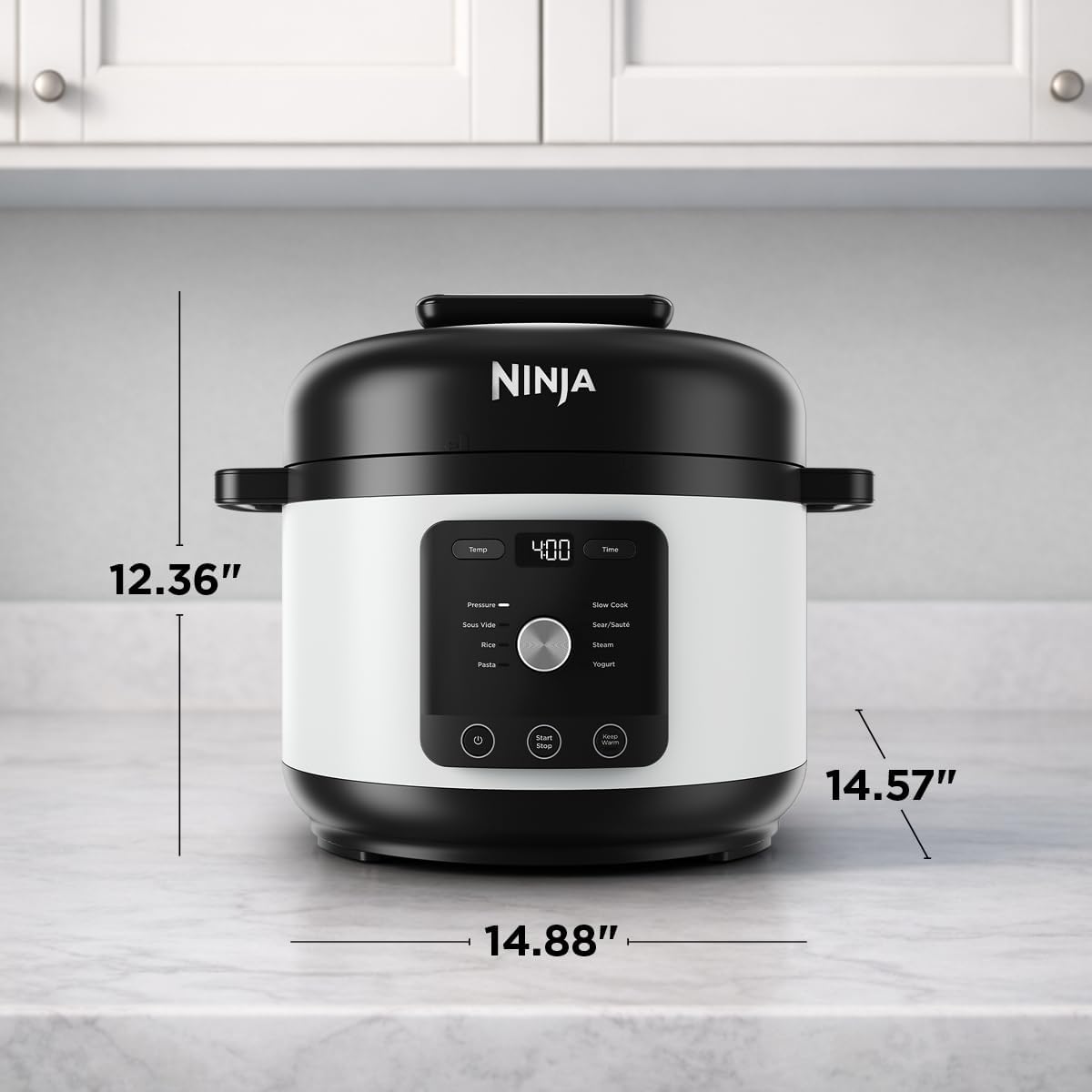 Ninja HyperHeat 9-in-1 6.5-qt Pressure Cooker, Powerful 1200-Watt, White, PC201WH