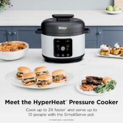 Ninja HyperHeat 9-in-1 6.5-qt Pressure Cooker, Powerful 1200-Watt, White, PC201WH