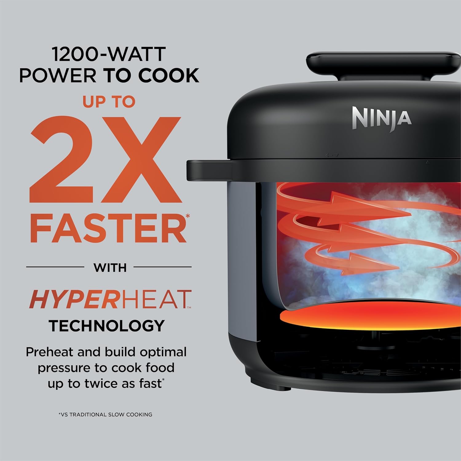 Ninja HyperHeat 9-in-1 6.5-qt Pressure Cooker, Powerful 1200-Watt, Stone Purple, PC201SP