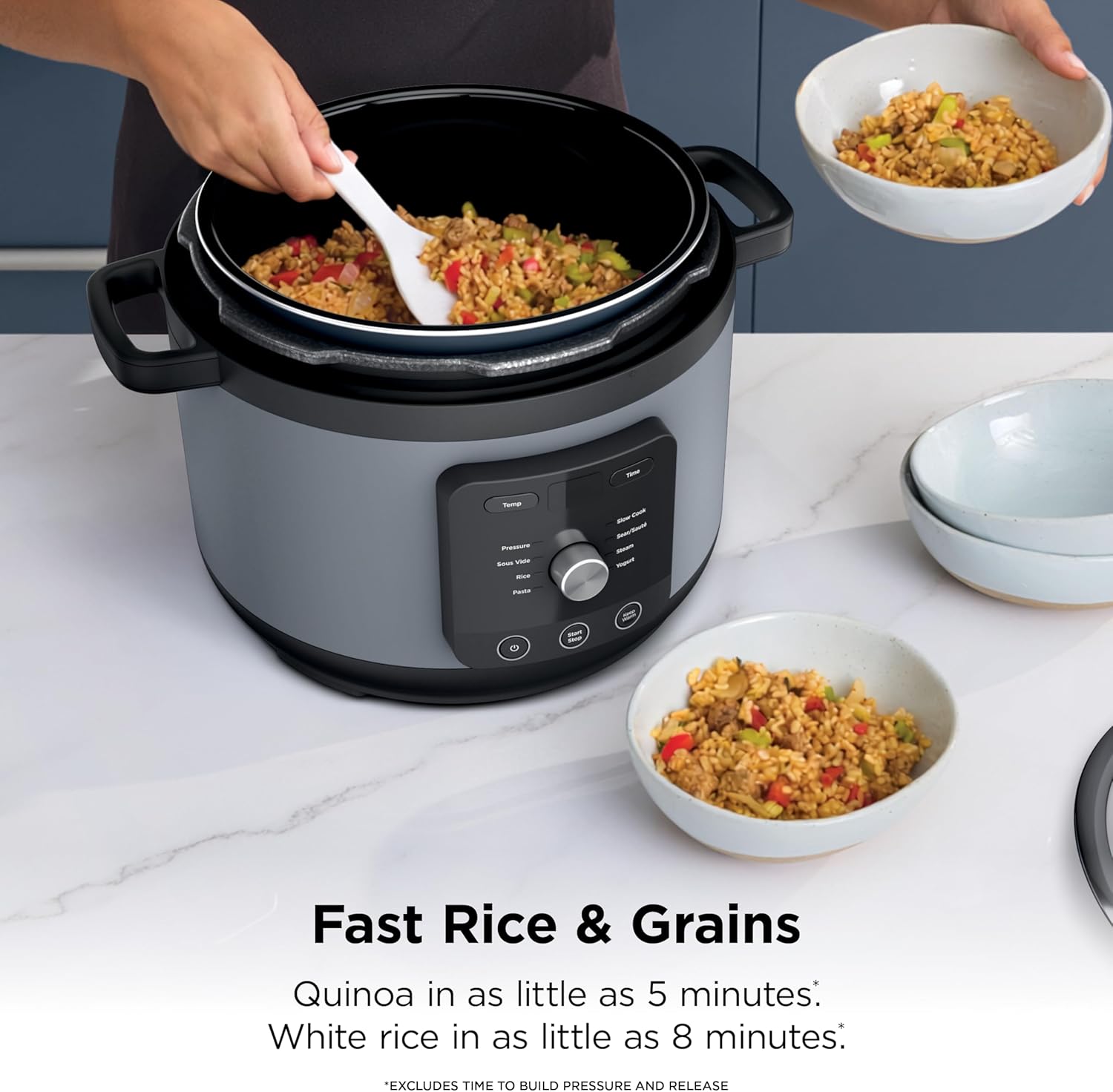 Ninja HyperHeat 9-in-1 6.5-qt Pressure Cooker, Powerful 1200-Watt, Stone Purple, PC201SP