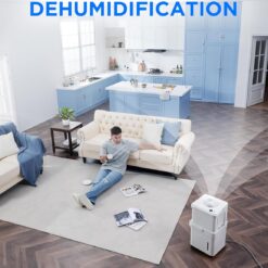 Midea Cube 50 Pint Dehumidifier for Basement and Rooms at Home for up to 4,500 Sq. Ft. (White)