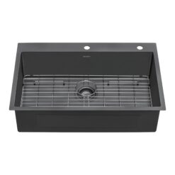 Ruvati Terraza Drop-in 33-in x 22-in Stainless steel Single bowl 16 -Gauge Kitchen Sink