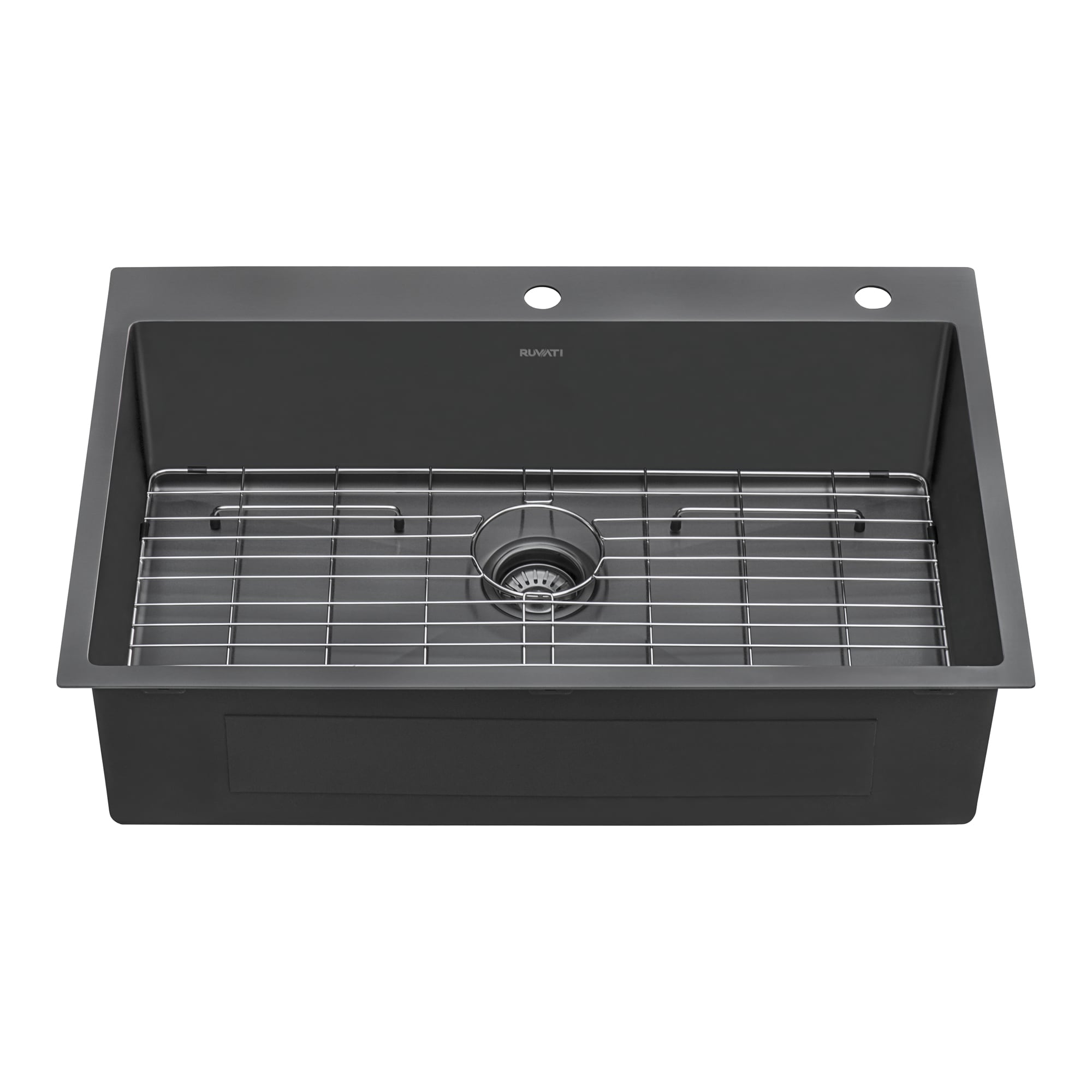 Ruvati Terraza Drop-in 33-in x 22-in Stainless steel Single bowl 16 -Gauge Kitchen Sink