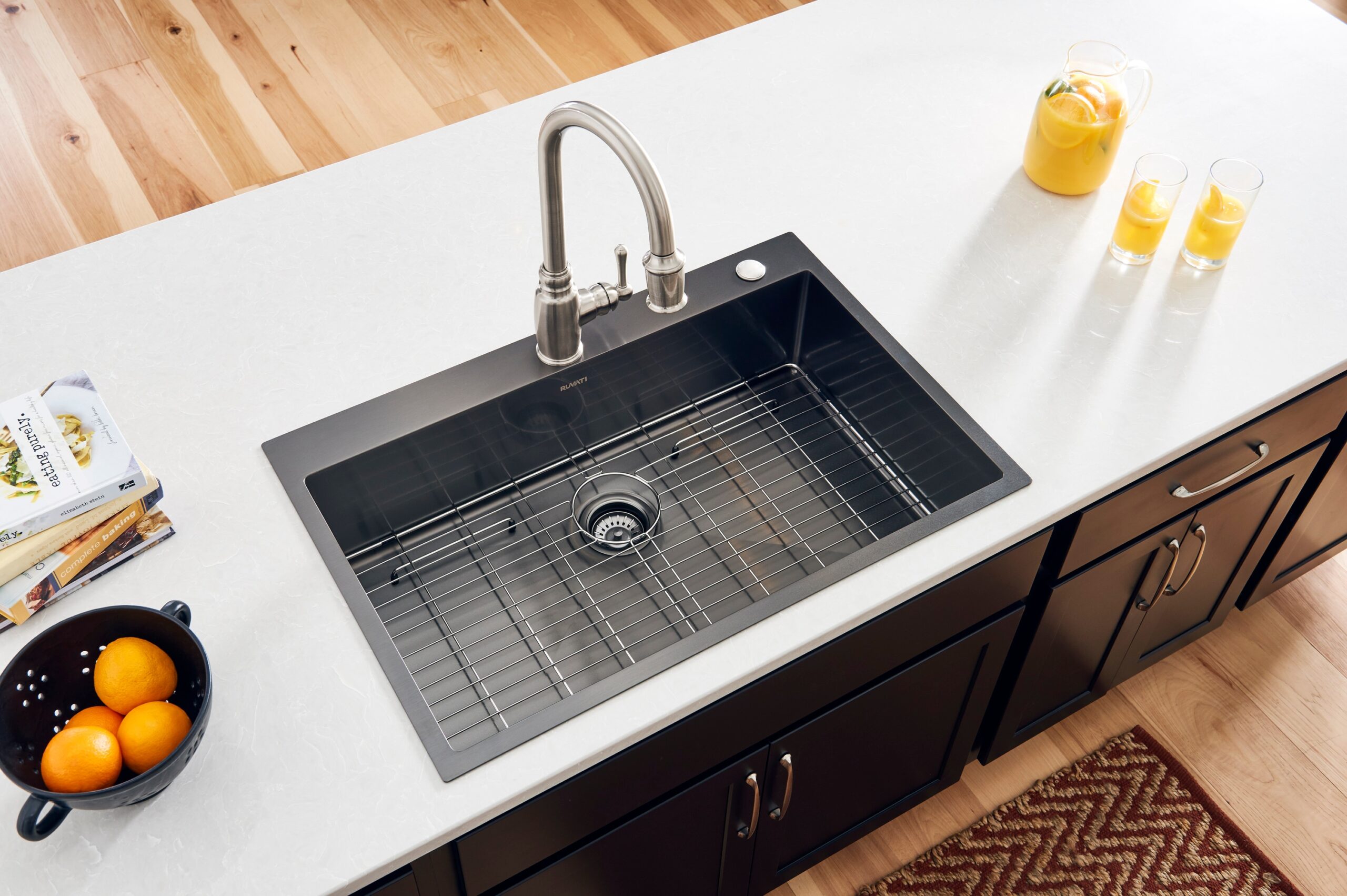 Ruvati Terraza Drop-in 33-in x 22-in Stainless steel Single bowl 16 -Gauge Kitchen Sink