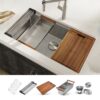 Ruvati Roma Undermount 33-in x 19-in Stainless steel Single bowl 16 -Gauge Workstation Kitchen Sink