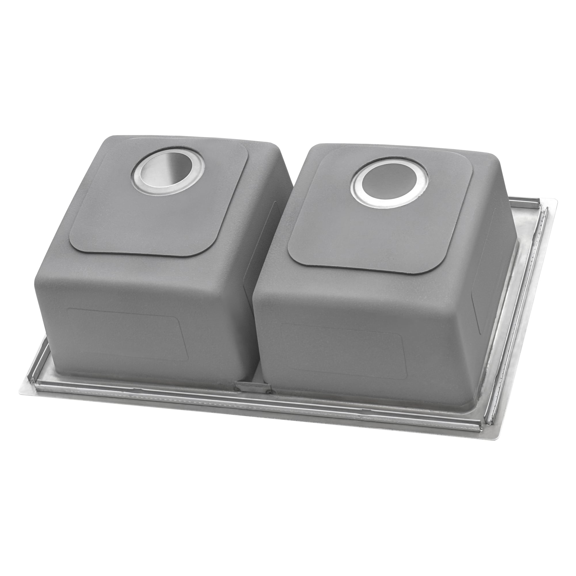 Ruvati Modena Drop-in 33-in x 22-in Stainless steel Double equal bowl 16 -Gauge Kitchen Sink