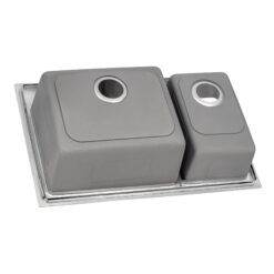 Ruvati Modena Drop-in 33-in x 22-in Stainless steel Double offset bowl 16 -Gauge Kitchen Sink