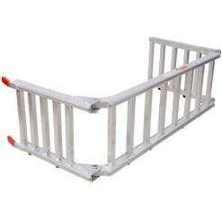 LUXEYARD Aluminum Ramp 1 400 LBS or Pair For Motorcycle or Lawn Mower or ATV Ramp and Tailgate Extender Combo 2 in 1 Multi purpose use Silver color