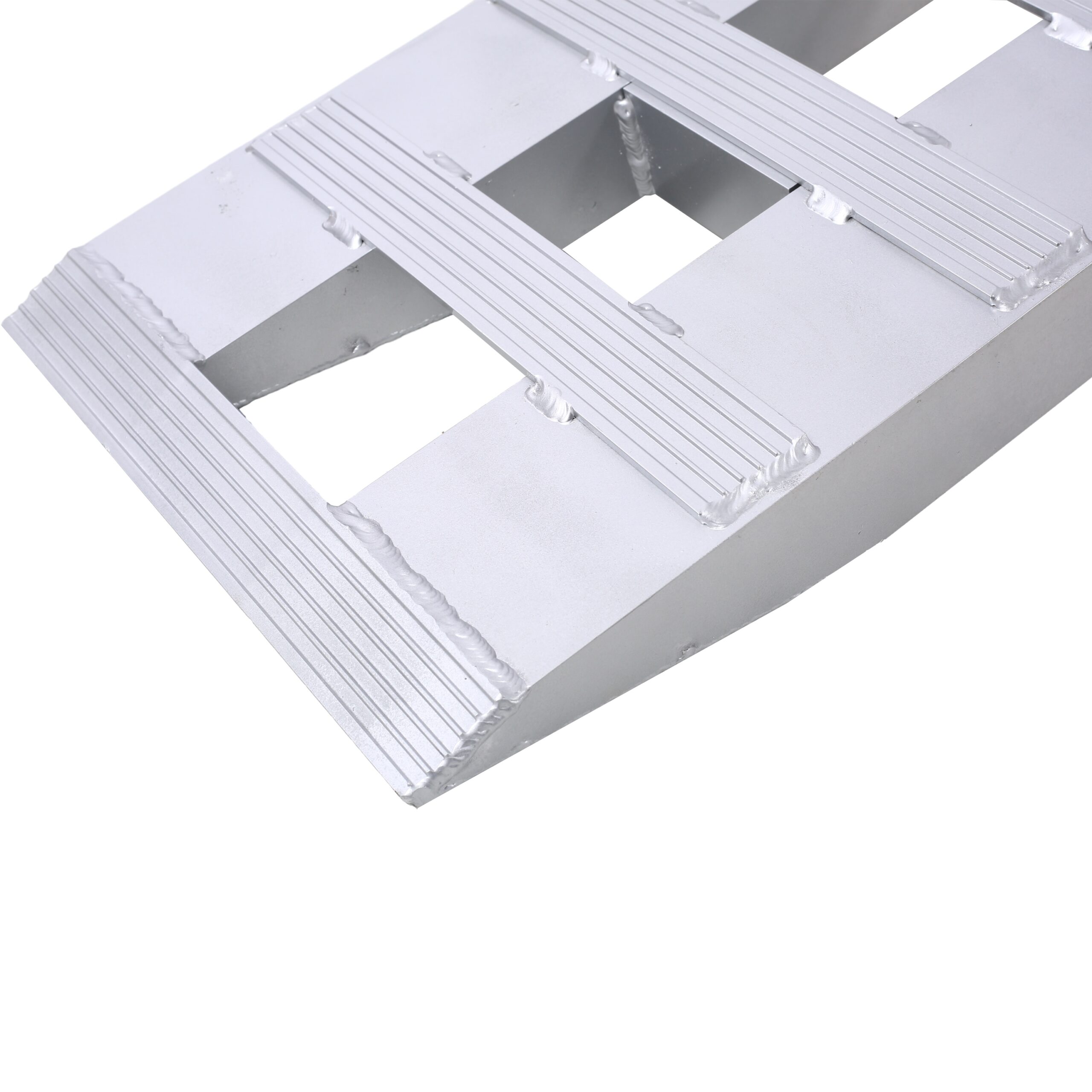 Tatayosi Heavy-Duty Ramps with Top Hook Attaching End Universal Loading Ramp for Motorcycle Tractor ATV/UT 84 X 14 Incheses 6600 LBS 1 Pair 2 Ramps Silver Aluminum