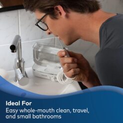 Waterpik Sidekick Portable Water Flosser, Perfect for Travel & Home, ADA Accepted, White/Chrome WF-04