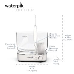 Waterpik Sidekick Portable Water Flosser, Perfect for Travel & Home, ADA Accepted, White/Chrome WF-04
