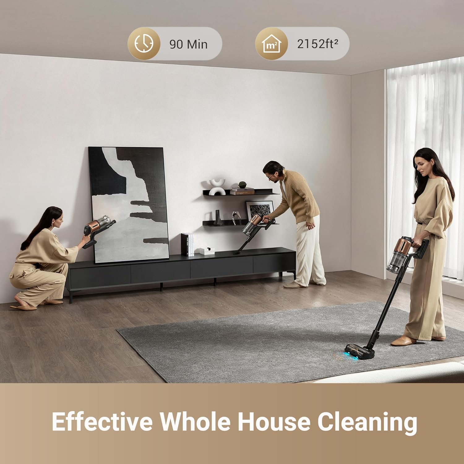 DREAME Z20 Cordless Vacuum Cleaner, Smart Vacuum Cleaner with 250AW Powerful Suction, Up to 90 Minutes Runtime