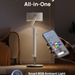 DREO Smart Fan for Bedroom, 120° +120° Omni-Directional Oscillating Fans, 100ft Quiet Pedestal Fan, White