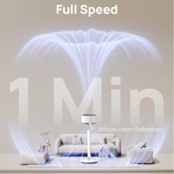 DREO Smart Fan for Bedroom, 120° +120° Omni-Directional Oscillating Fans, 100ft Quiet Pedestal Fan, White