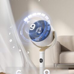 DREO Smart Fan for Bedroom, 120° +120° Omni-Directional Oscillating Fans, 100ft Quiet Pedestal Fan, White