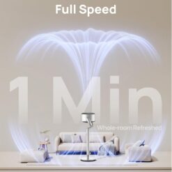 DREO Smart Fans for Bedroom, 120° +120° Omni-Directional Oscillating Fan, 100ft Quiet Pedestal Fan, Silver