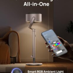 DREO Smart Fans for Bedroom, 120° +120° Omni-Directional Oscillating Fan, 100ft Quiet Pedestal Fan, Starlight