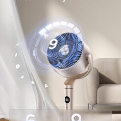 DREO Smart Fans for Bedroom, 120° +120° Omni-Directional Oscillating Fan, 100ft Quiet Pedestal Fan, Starlight