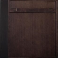 Teamson Home Tremolo 22″ Wide Bathroom Wall Mounted Medicine Cabinet with Open Compartments & 1 Door with Fixed Interior Shelf, Wooden Bracket for Mounting, Natural Fluted Finish in Espresso