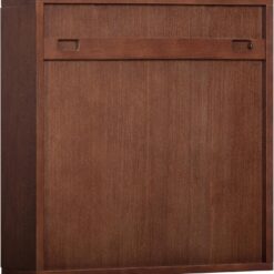 Teamson Home Tremolo 22″ Wide Bathroom Wall Mounted Medicine Cabinet with Open Compartments & 1 Door with Fixed Interior Shelf, Wooden Bracket for Mounting, Natural Fluted Finish in Walnut Color
