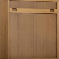 Teamson Home Tremolo 22″ Wide Bathroom Wall Mounted Medicine Cabinet with Open Compartments & 1 Door with Fixed Interior Shelf, Wooden Bracket for Mounting, Fluted Finish in Natural Tone