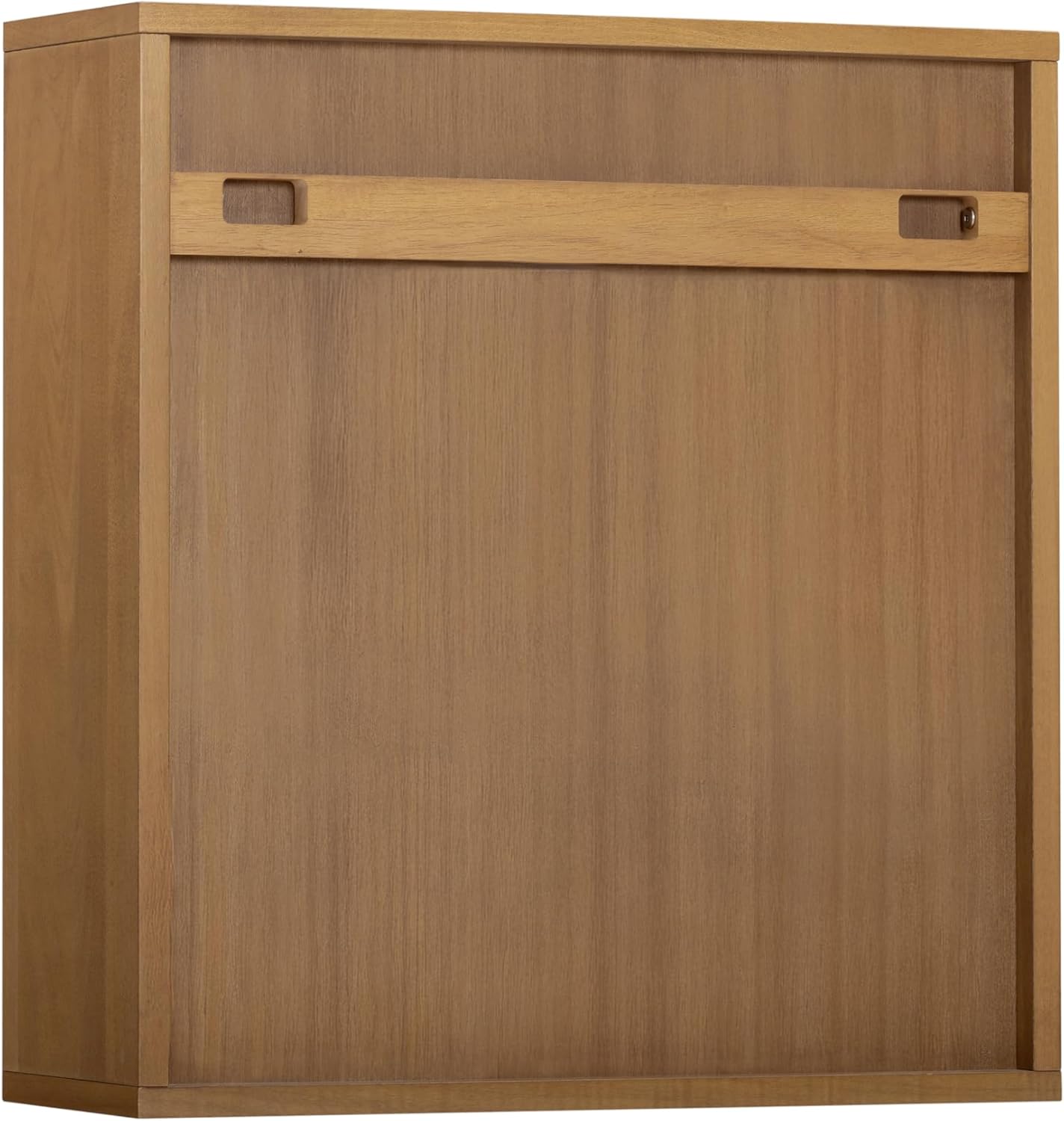 Teamson Home Tremolo 22″ Wide Bathroom Wall Mounted Medicine Cabinet with Open Compartments & 1 Door with Fixed Interior Shelf, Wooden Bracket for Mounting, Fluted Finish in Natural Tone
