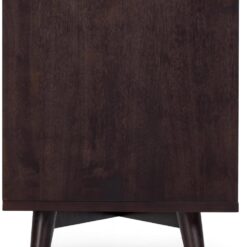 Teamson Home Tremolo 20″ Wide Bedside Nightstand with 1 Drawer & Open Shelf, Fluted Front & Contemporary Style with Solid Rubber Wood Feet, Dual Storage & Push-Open Design for Bedrooms, Espresso