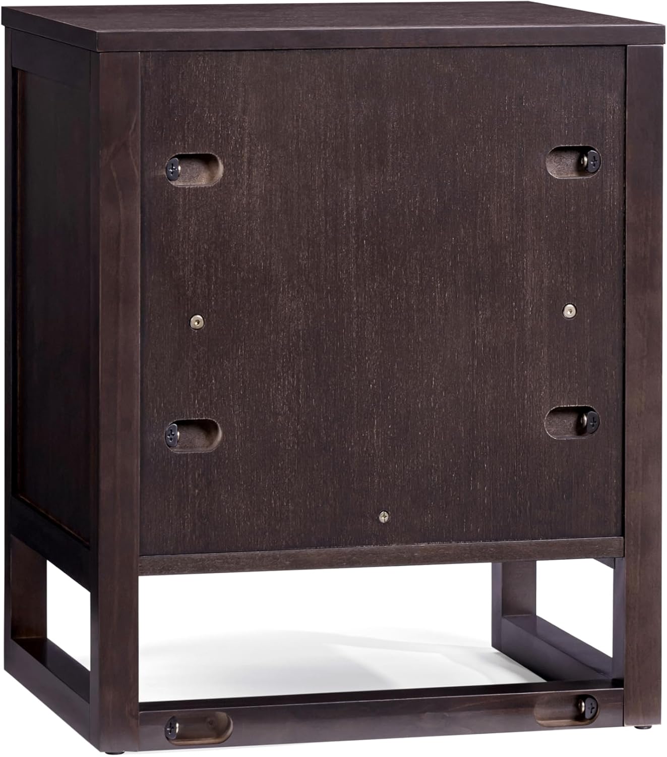 Teamson Home Hatteras 20" W Nightstand with 1 Deep Drawer and Open Shelf Storage in Coastal Modern Style, Ball Bearing Glides, Pine Wood Frames and MDF with Rattan, Black Finish