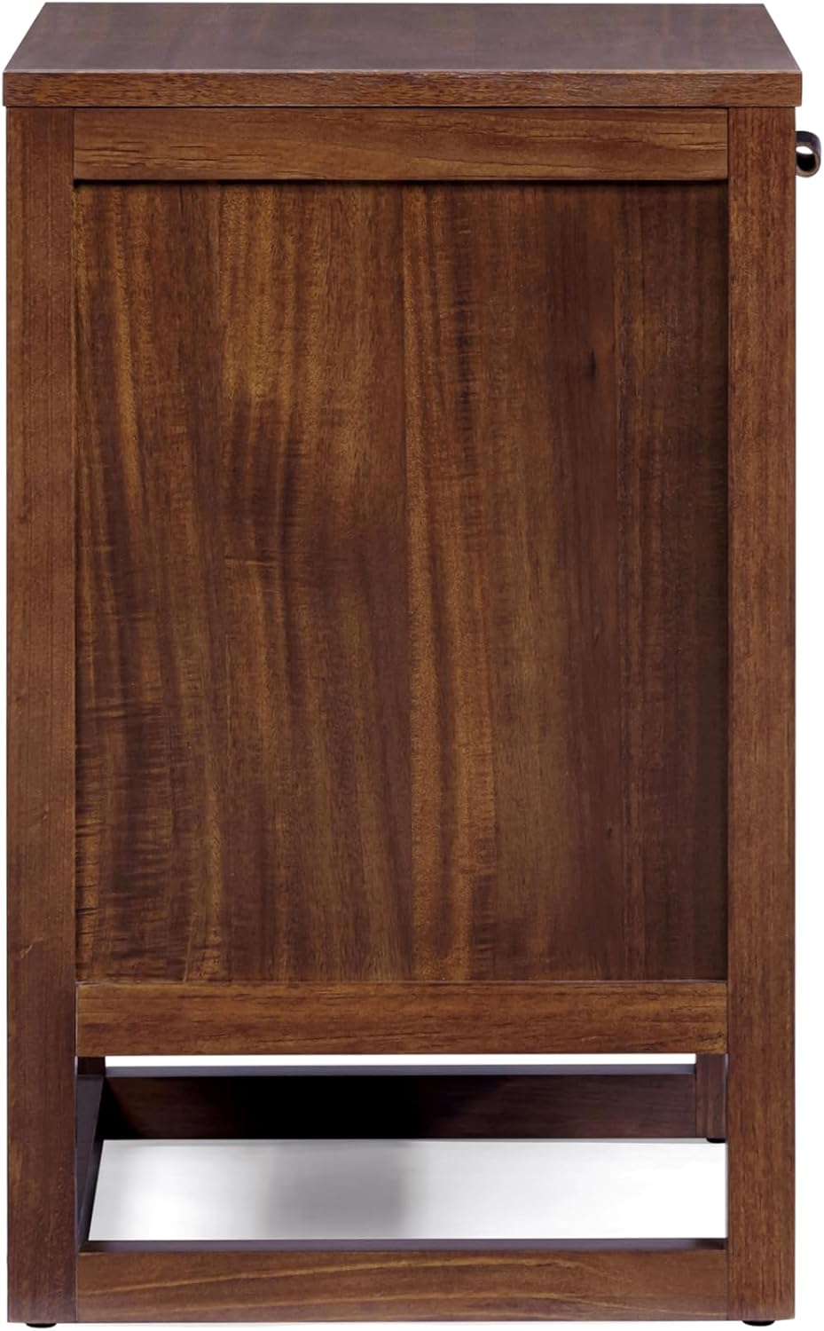 Teamson Home Hatteras 20" W Nightstand with 1 Deep Drawer and Open Shelf Storage in Coastal Modern Style, Ball Bearing Glides, Pine Wood Frames and MDF with Rattan, Walnut Finish