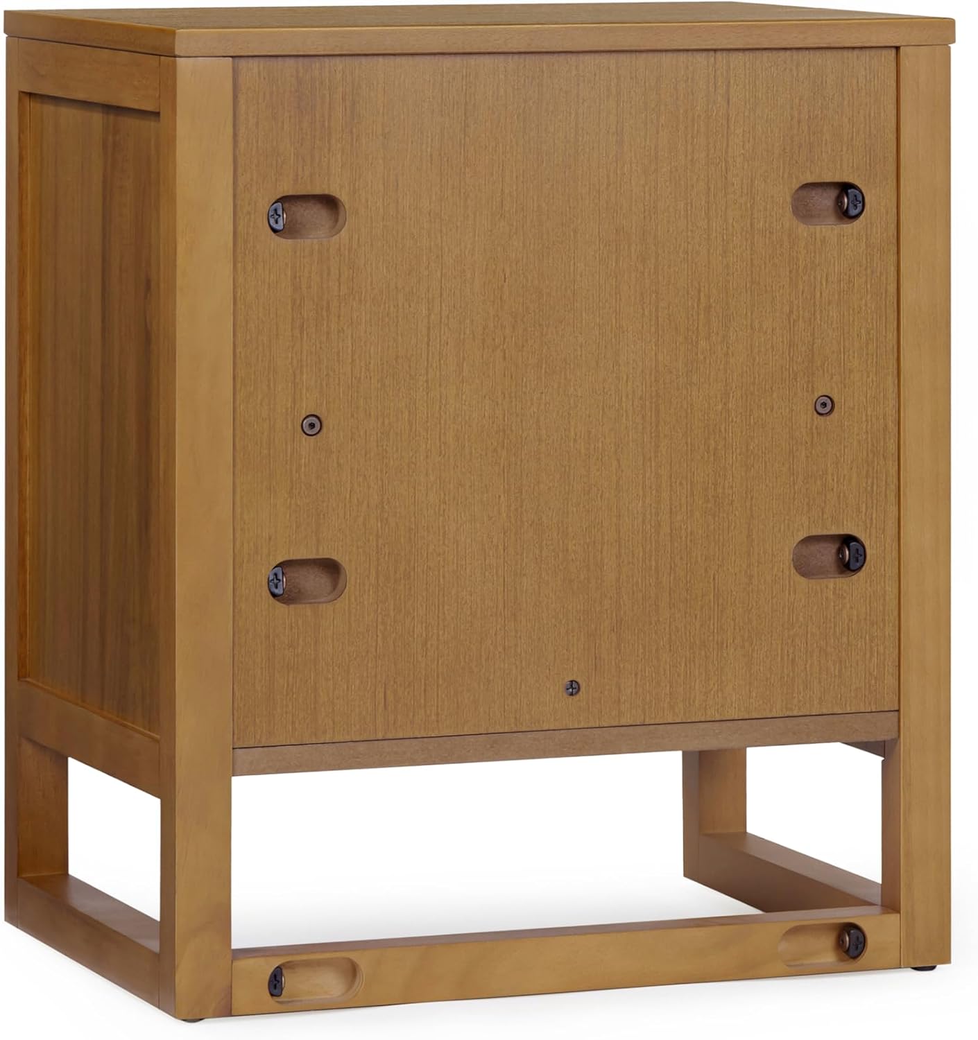 Teamson Home Hatteras 20" W Nightstand with 1 Deep Drawer and Open Shelf Storage in Coastal Modern Style, Ball Bearing Glides, Pine Wood Frames and MDF with Rattan, Natural Finish