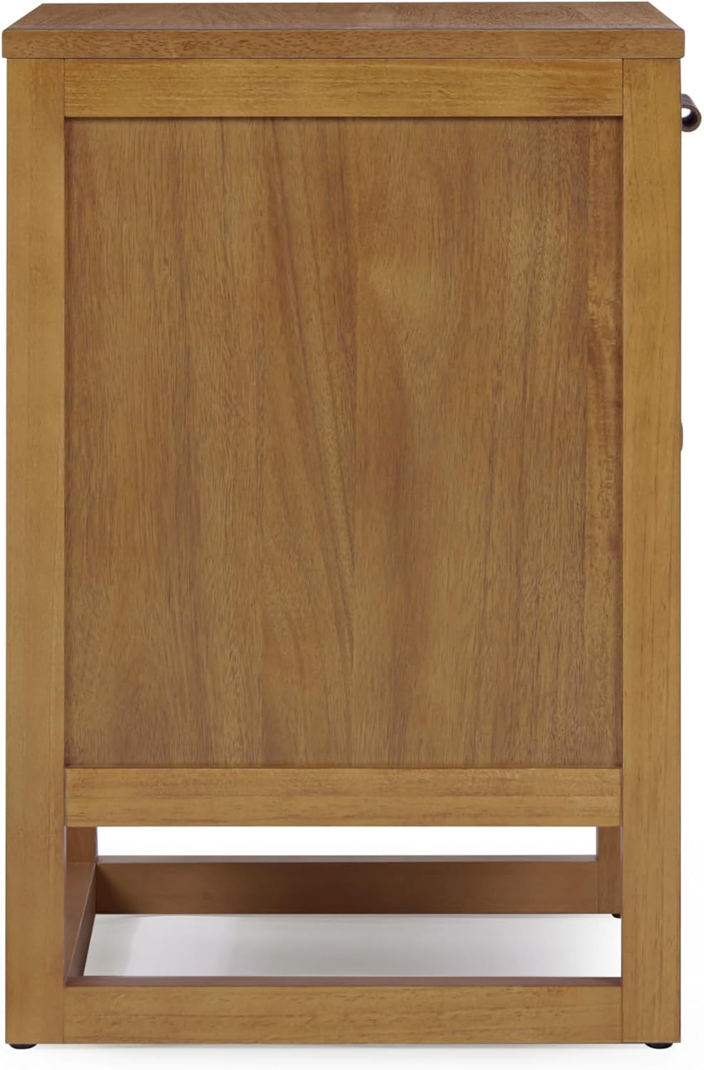 Teamson Home Hatteras 20" W Nightstand with 1 Deep Drawer and Open Shelf Storage in Coastal Modern Style, Ball Bearing Glides, Pine Wood Frames and MDF with Rattan, Natural Finish