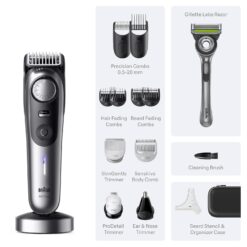 Braun Series 9 PRO All-in-One Beard & Body Grooming Kit for Men, Cordless Trimmer, Hair Clippers & Shaver for Face, Hair & Body with Gillette Labs Razor, AIO 9570