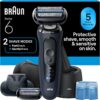 Braun Electric Razor for Men Series 6 with Precision Trimmer, Extra Shaver Head, 4-in-1 Clean & Charge Center, Travel Case, S6 6177ps