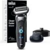 Braun Electric Shaver for Men, Series 7 7127cs, Wet & Dry Shave, Turbo & Gentle Shaving Modes, Waterproof Foil Shaver, Engineered in Germany, with Beard Trimmer, Charging Stand, Space Grey