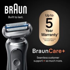 Braun Electric Shaver for Men, Series 7 7185cc, Waterproof, Wet & Dry Shave, Shaving Kit with SmartCare Center and Beard Trimmer, 3 Shave Modes, 60 Minute Battery Runtime, 10 Piece Set