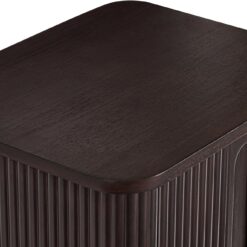Teamson Home Potomac 20'' W Modern Storage 2-Drawer Push to Open Nightstand with Solid Wood Frame, Bedside Table Bedroom Furniture with Reeding Pattern in Scandinavian Style, Espresso