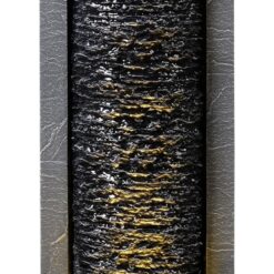 Teamson Home Framed Layered Rock Design Outdoor Water Fountain–Warm Glow Lighting with Steady Flow & Electric Pump, Dark Gray