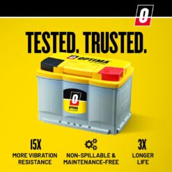 OPTIMA Batteries High Performance DH5 YELLOWTOP Dual Purpose Sealed AGM Car, Truck and SUV Battery, 700 CCA, Maintenance Free, Versatile Mounting, BCI Group Size 47